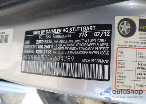 2013 Mercedes-Benz E 350 4Matic from USA, damaged, VIN WDDHF8JB7DA684289